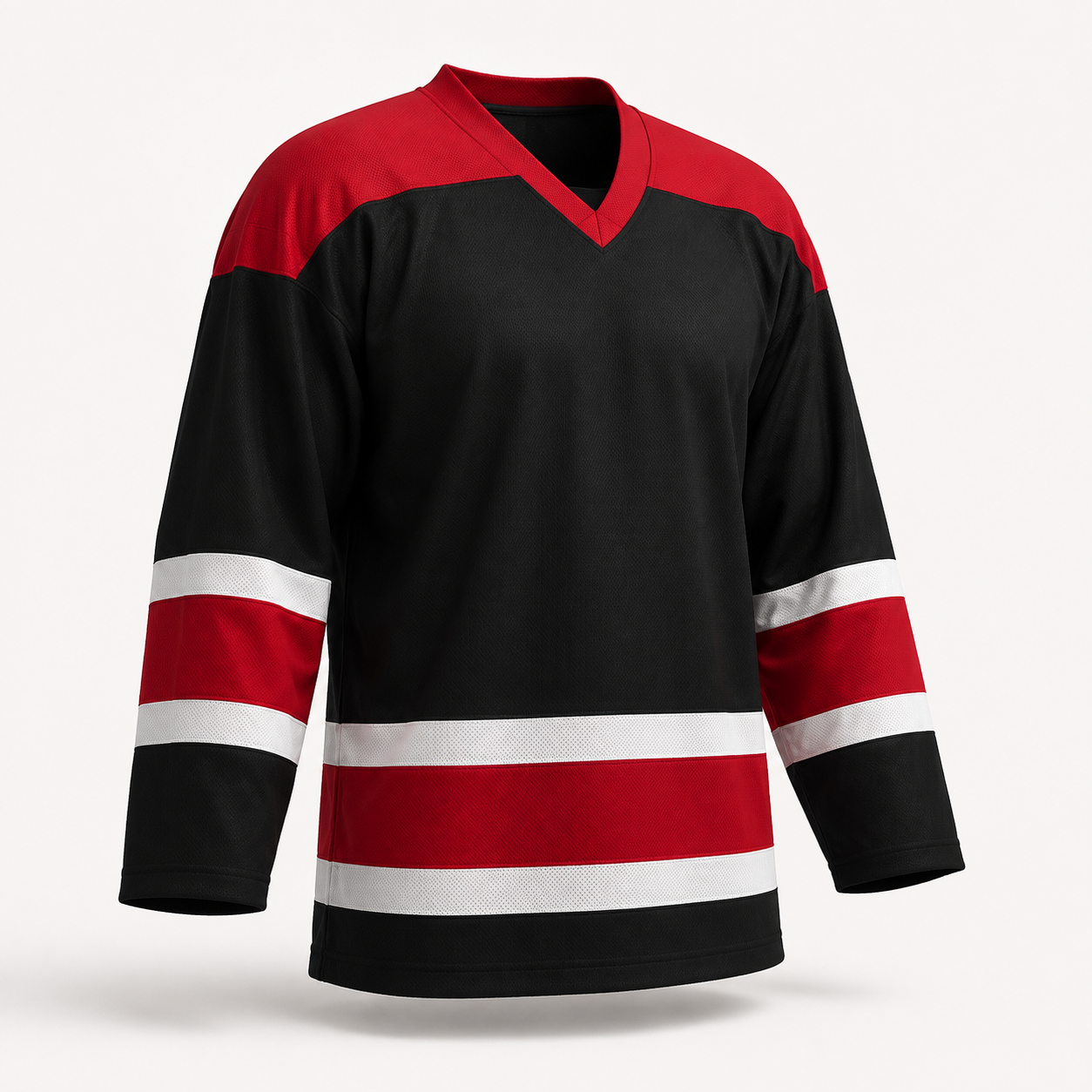 Custom Black & Red Hockey Jersey — AI design concept