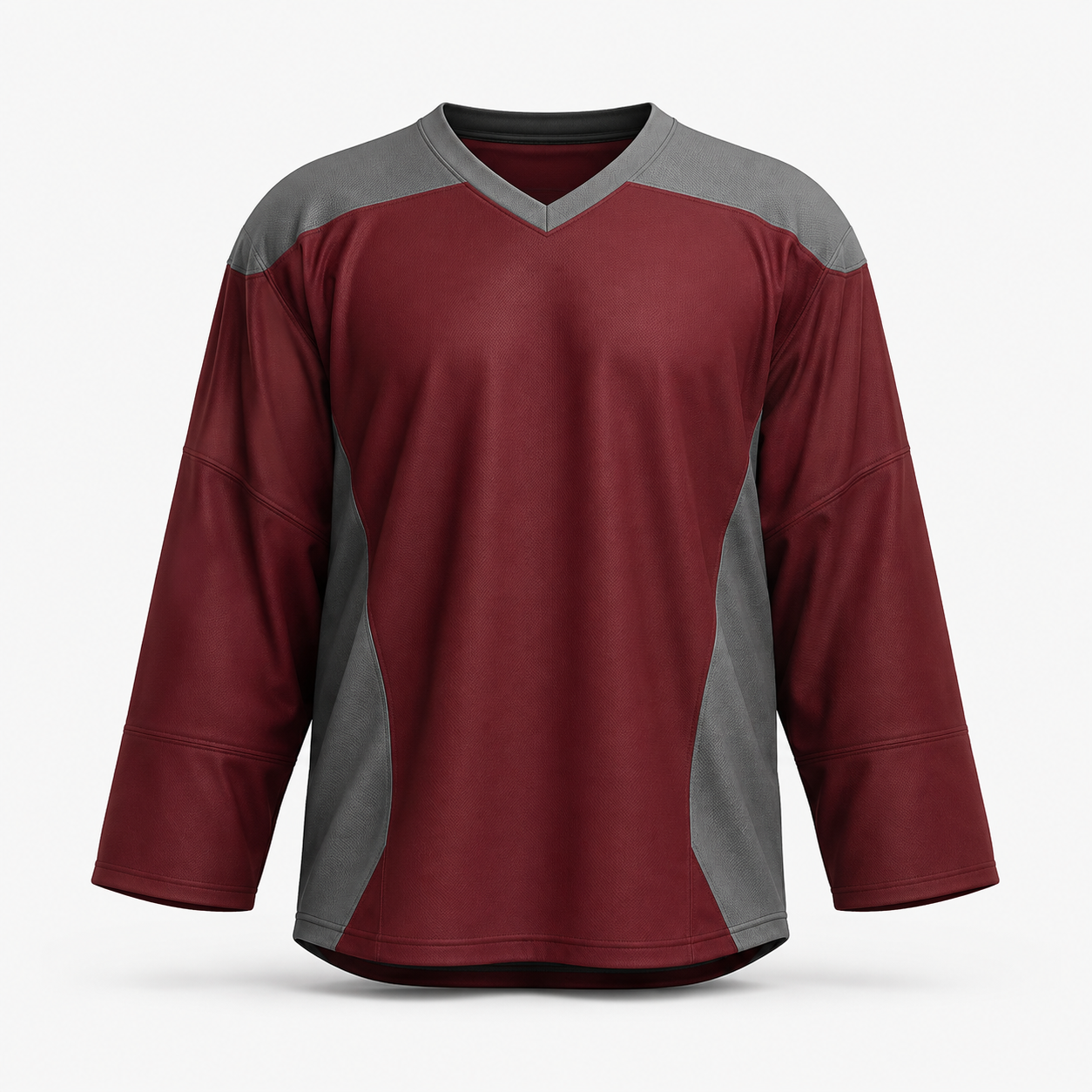 Custom Burgundy & Grey Hockey Jersey — AI design concept