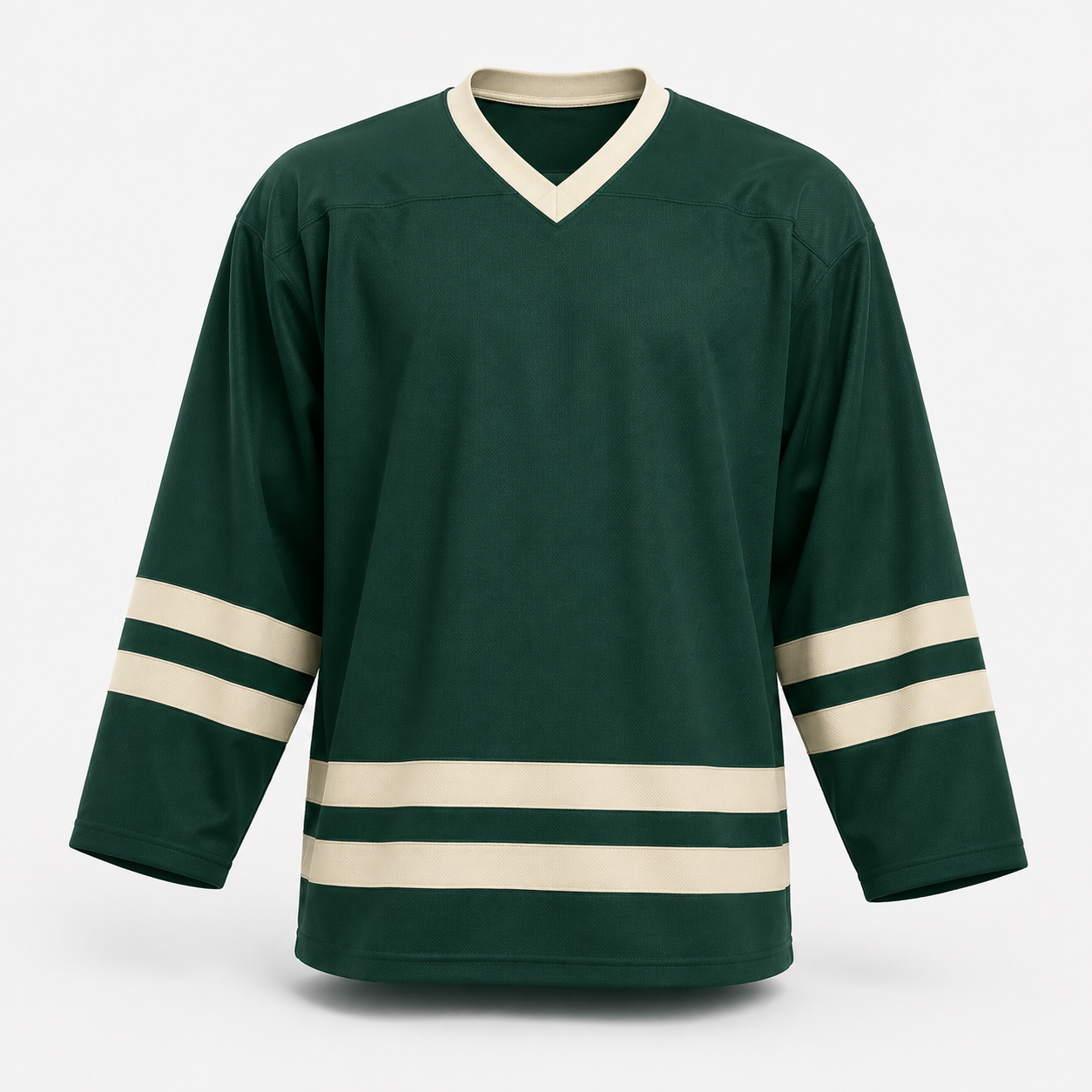 Custom Forest Green & Cream Hockey Jersey — AI design concept