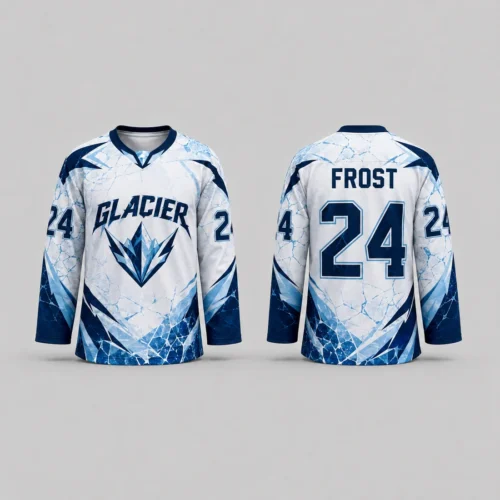 Custom White & Navy Hockey Jersey Custom White & Navy Hockey Jersey full-sublimation design concept, front and back