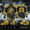Black & gold lion · 23 Black & gold lion · 23 full-sublimation player hockey jersey artwork reference