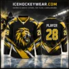 Black & gold lion · 28 Black & gold lion · 28 full-sublimation player hockey jersey artwork reference