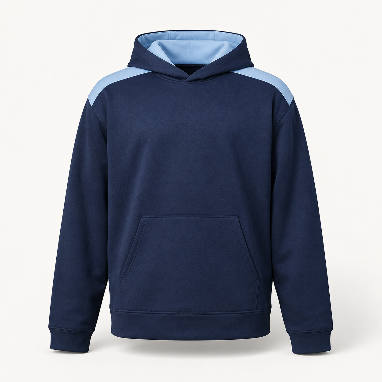 Custom Navy & Ice Blue Hockey Hoodie — AI design concept