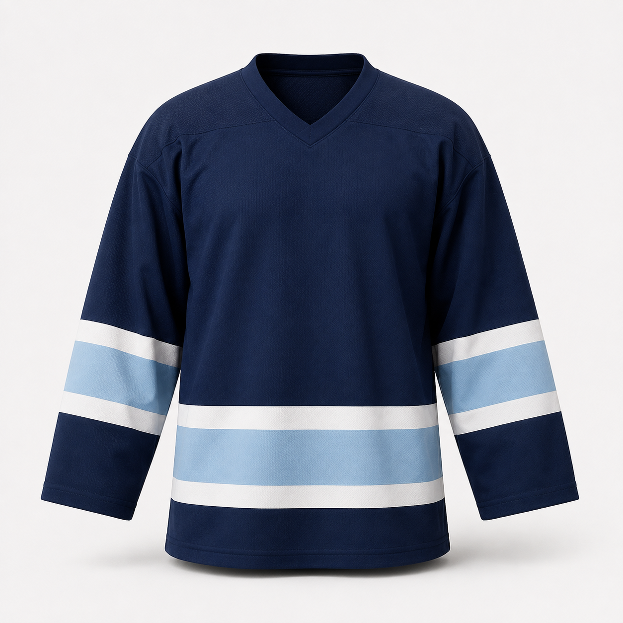 Custom Navy & Ice Blue Hockey Jersey — AI design concept