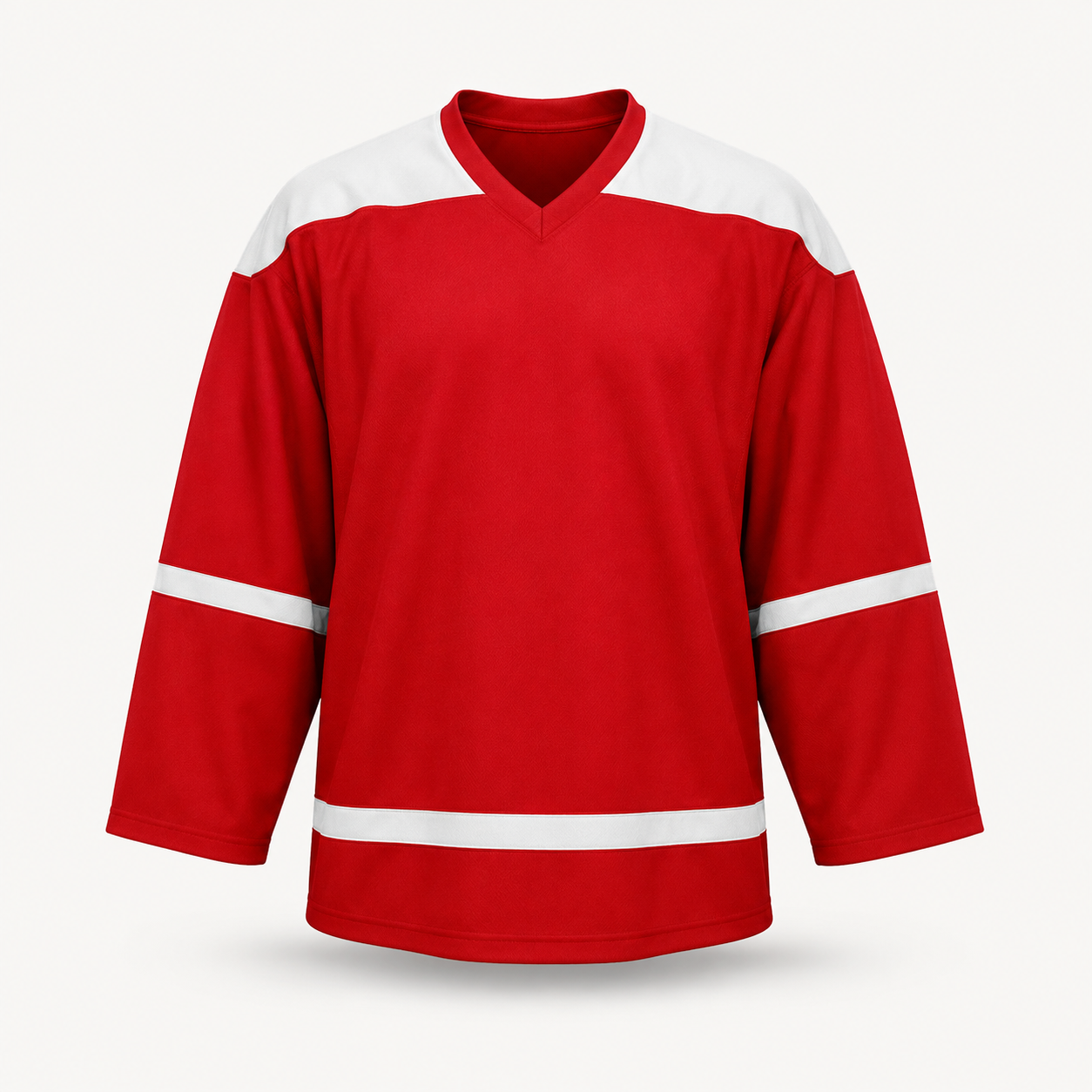 Custom Red & White Hockey Jersey — AI design concept