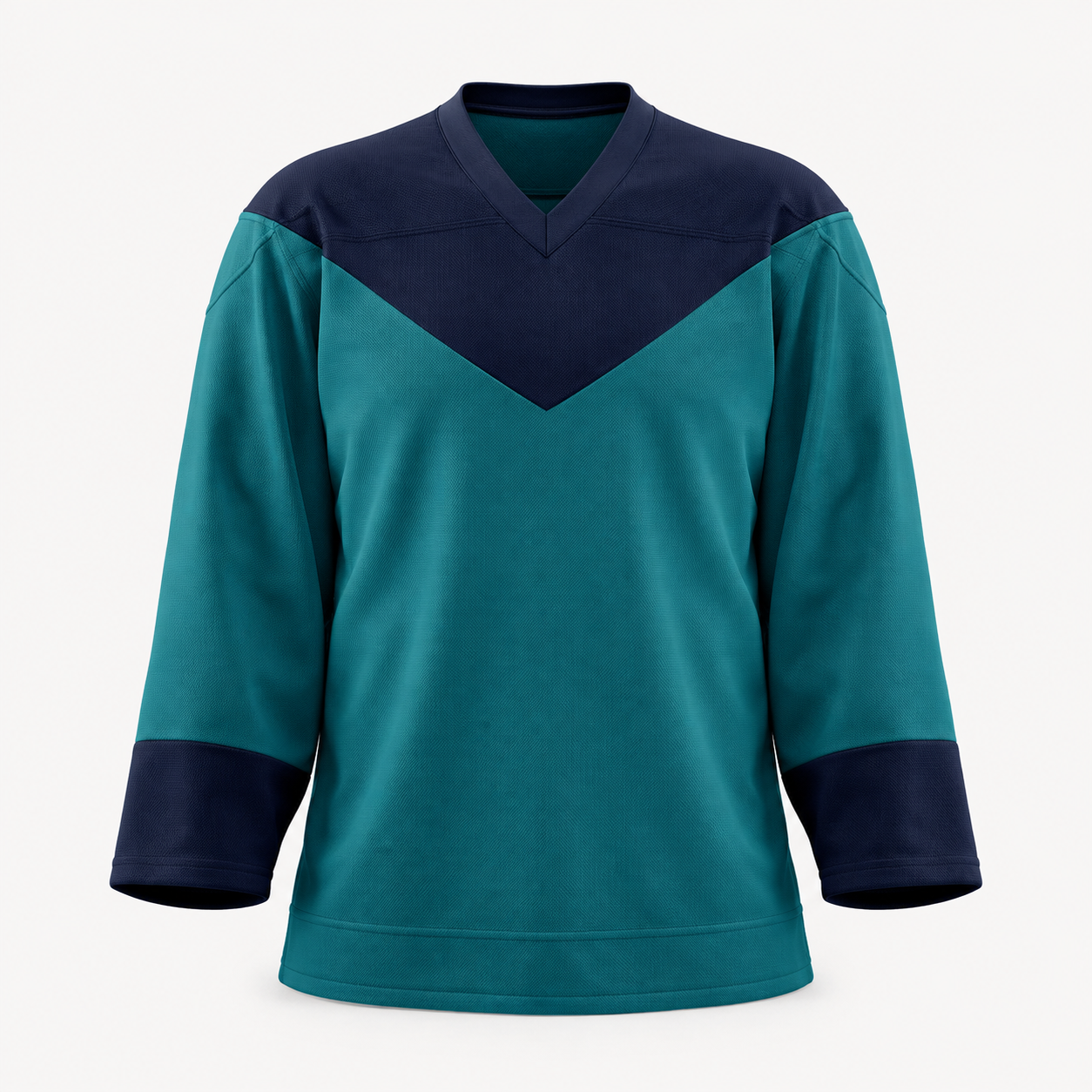 Custom Teal & Navy Chevron Hockey Jersey — AI design concept