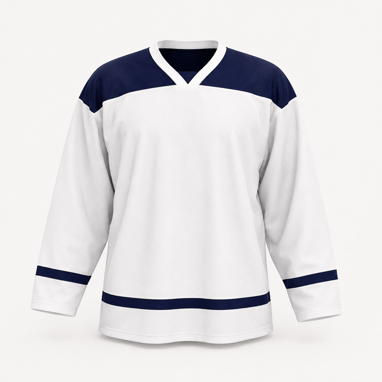 Custom White & Navy Hockey Jersey — AI design concept