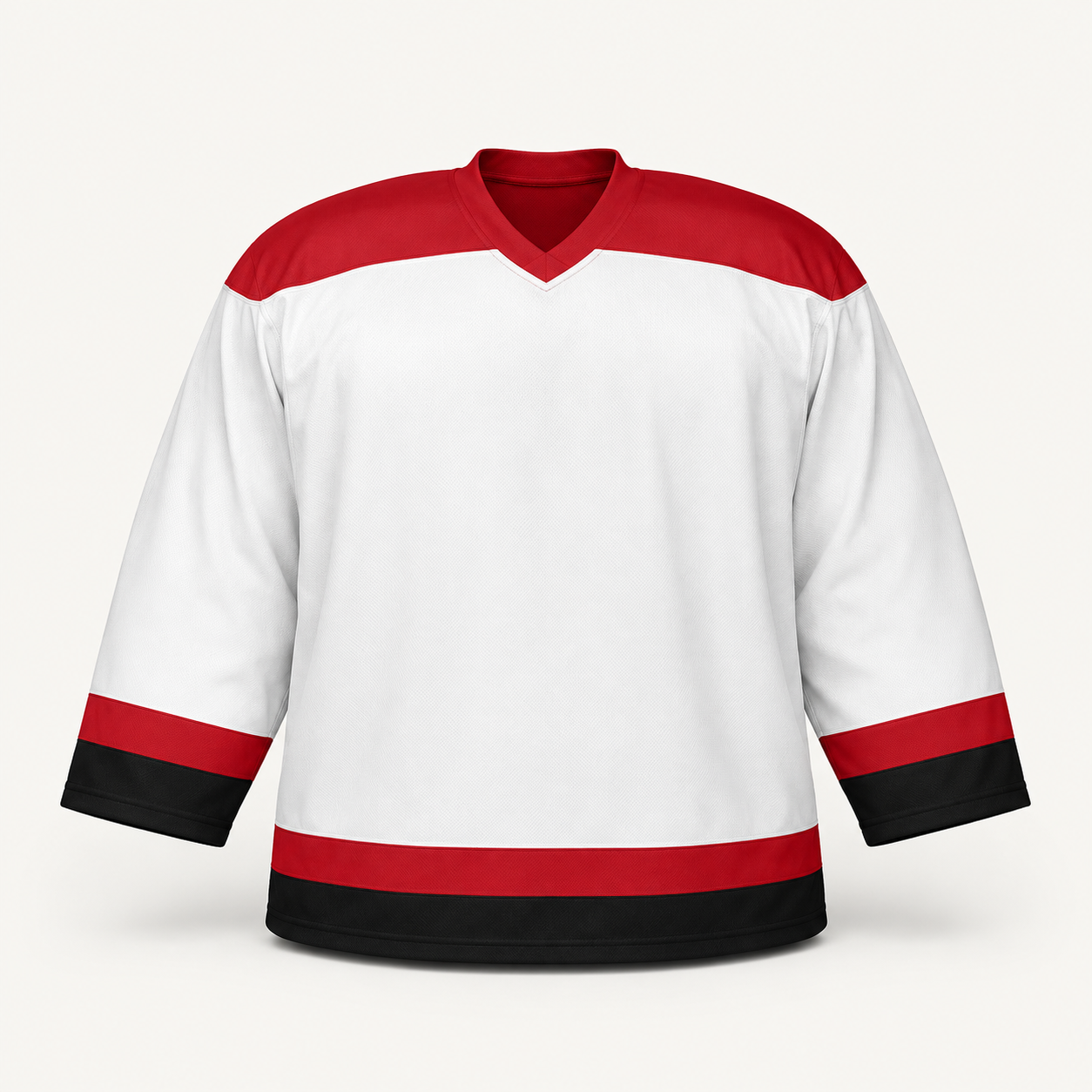 Custom White & Red Goalie Hockey Jersey — AI design concept